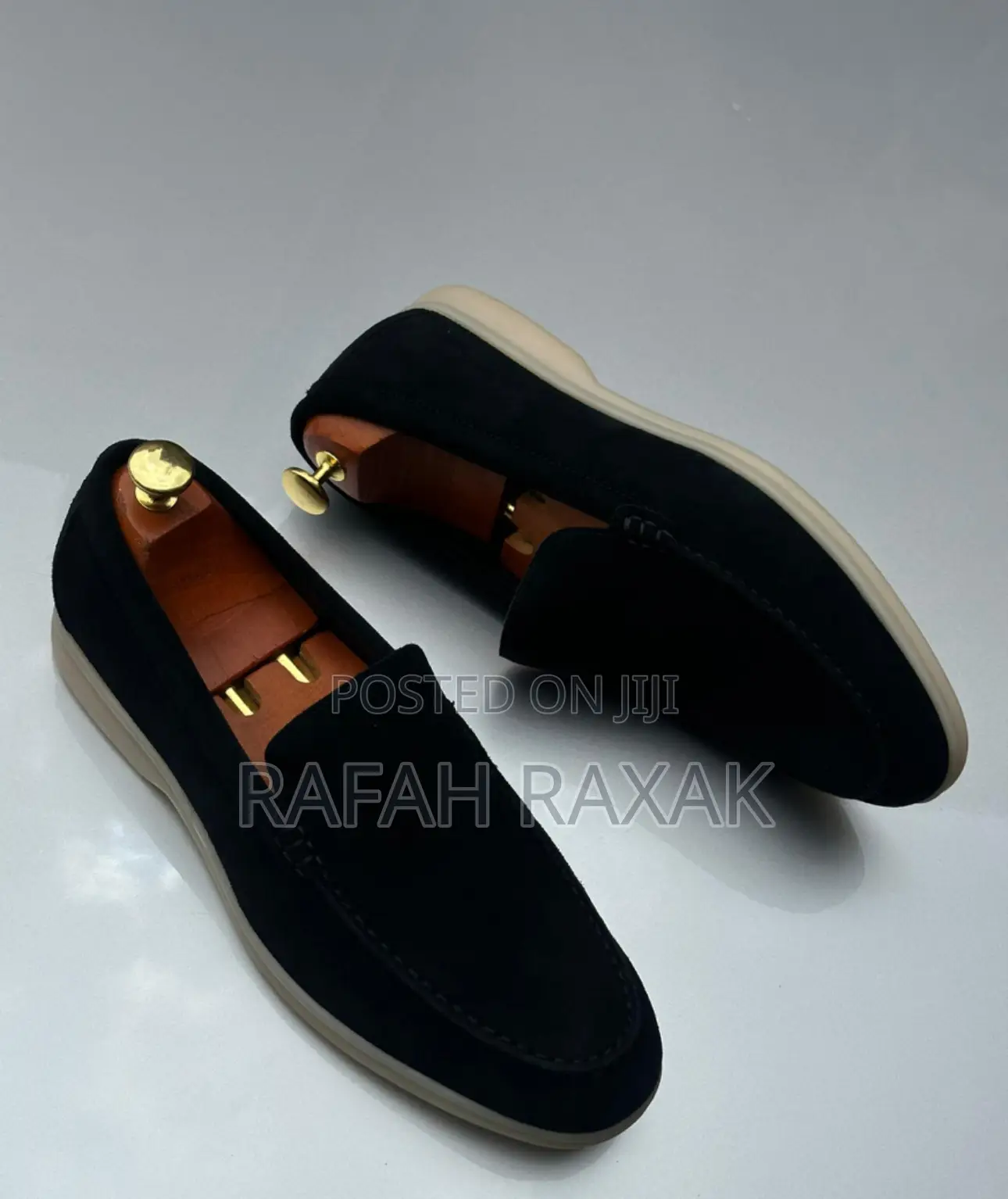 Original Men’S Black Suede Loro Piano Slip-on Loafers