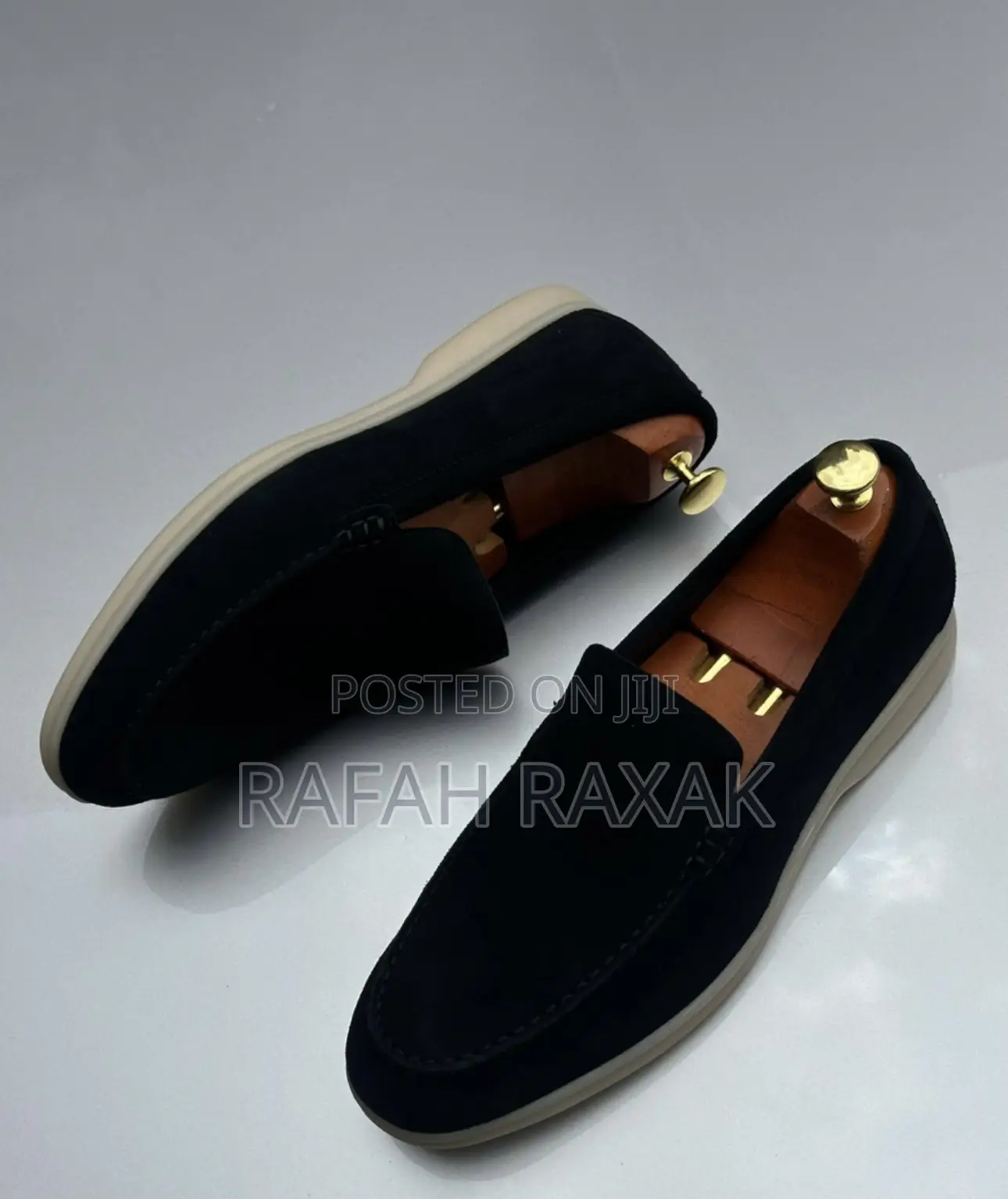 Original Men’S Black Suede Loro Piano Slip-on Loafers