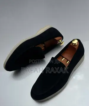 Original Men’S Black Suede Loro Piano Slip-on Loafers