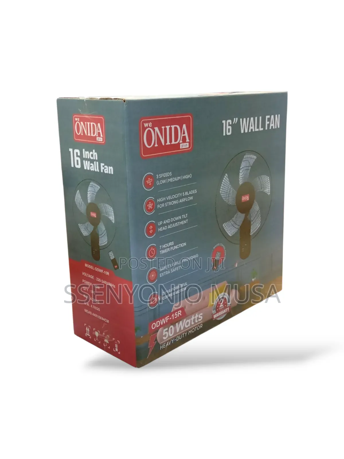 Onida Plus 16-Inch Wall Fan With Remote Control – 50w Powerful Motor,.