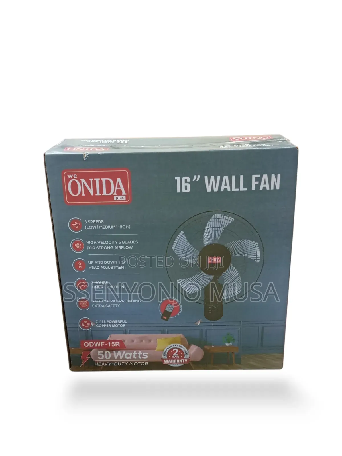 Onida Plus 16-Inch Wall Fan With Remote Control – 50w Powerful Motor,.