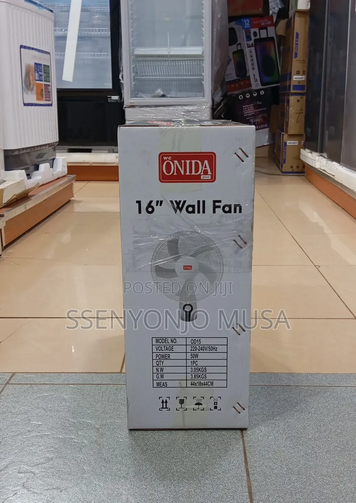 Onida 16-Inch Wall Fan – 50w Powerful Motor, Adjustable Speed.