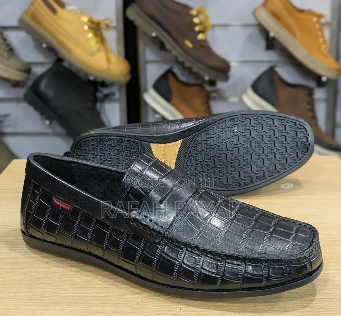 Original Men’S Black Salvatore Ferragamo Snake Skin Moccasins