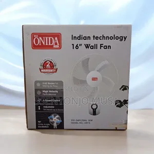 Onida 16-Inch Wall Fan – 50w Powerful Motor, Adjustable Speed.