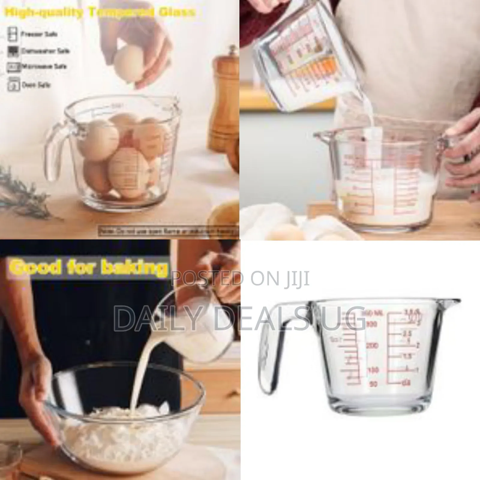 350ml Glass Measuring Cup, 1 1/3-Cup Tempered Glass Liquid Measuring