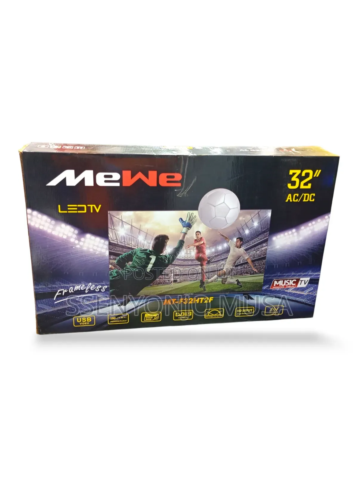 Mewe Mt-F32ht2f 32" Frameless Led Tv - Ac/Dc, Music Woofer-