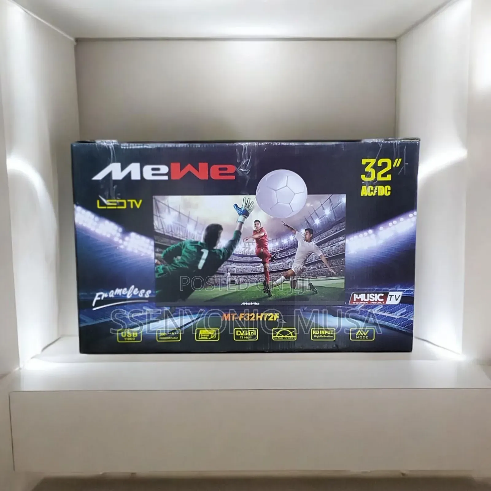 Mewe Mt-F32ht2f 32" Frameless Led Tv - Ac/Dc, Music Woofer-