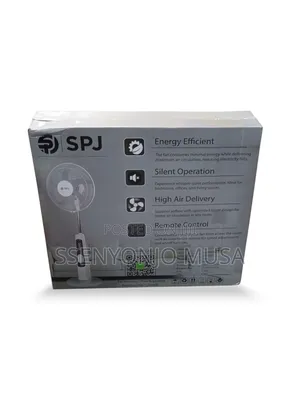 SPJ 16-Inch Rechargeable Stand Fan – 35w Energy Efficient, Remote.