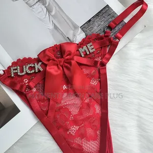 Women's Panties - Red Lace Big Bow Thongs