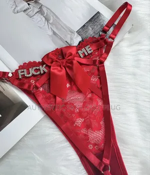 Women's Panties - Red Lace Big Bow Thongs
