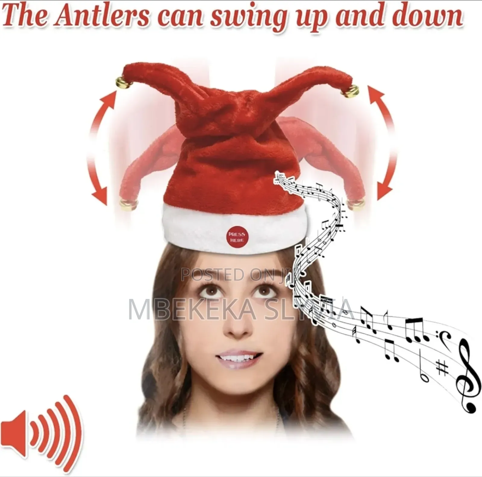 Singing Dancing Santa Hat,Moving Christmas Hat Party Use Batteries