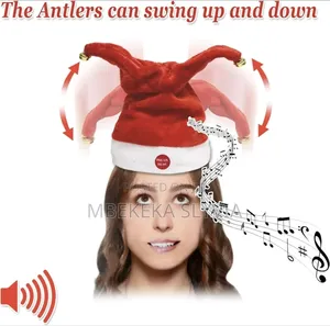 Singing Dancing Santa Hat,Moving Christmas Hat Party Use Batteries