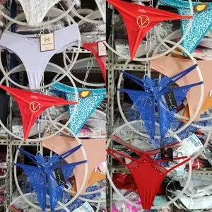 Women's Panties - Red Lace Big Bow Thongs
