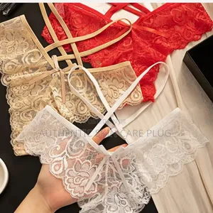 Shop Women's Panties - Red Lace Big Bow Thongs