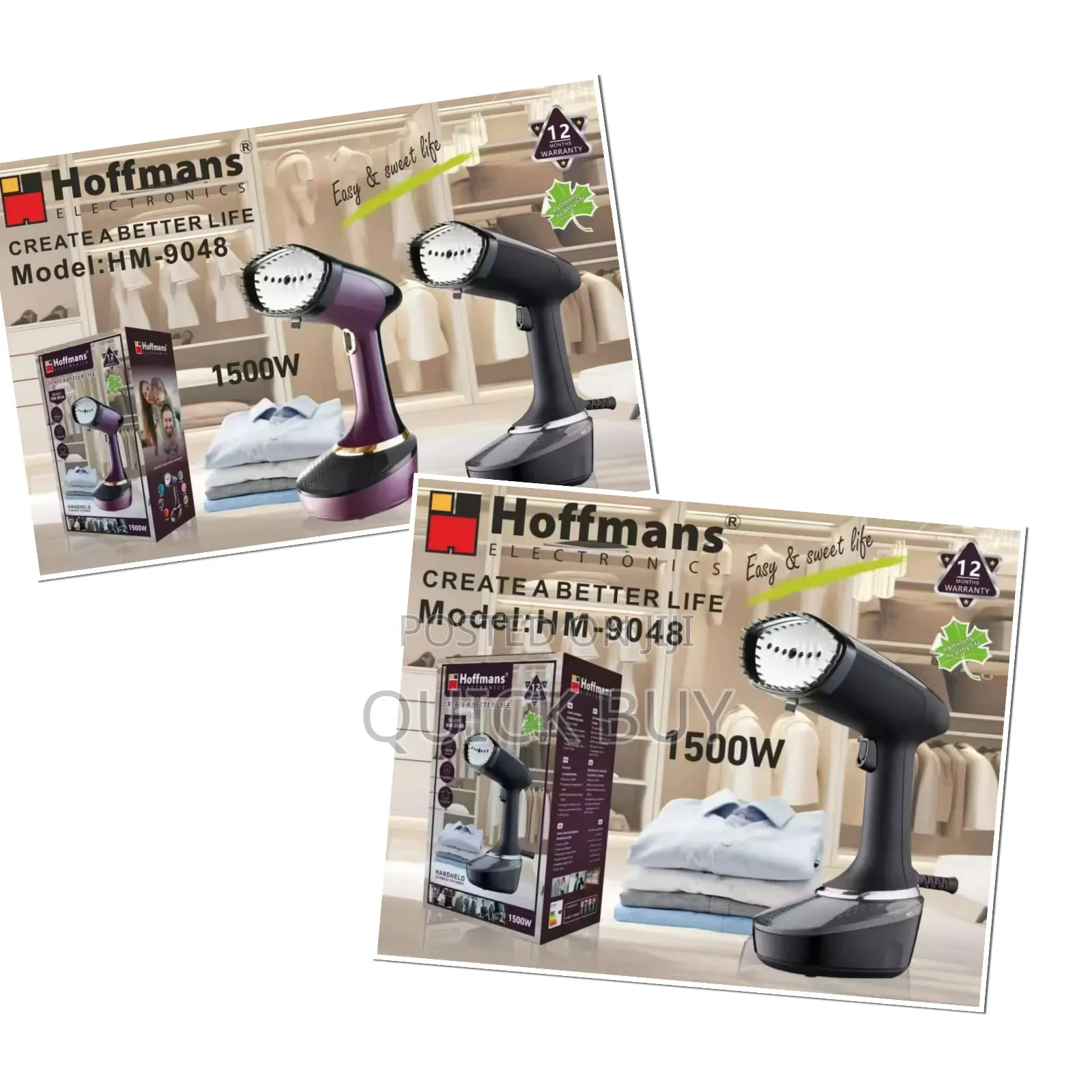 Hoffmans Electronics Handheld Garment Steamer, Model Hm-9048