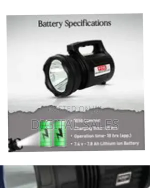 Led Search Light 10w With Lithium Battery Dual Charging 220v Ac 12v