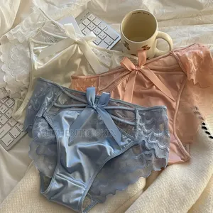 3pcs Satin,Stretch, Breathable, Cute Hipster Panties, Seamless Briefs,