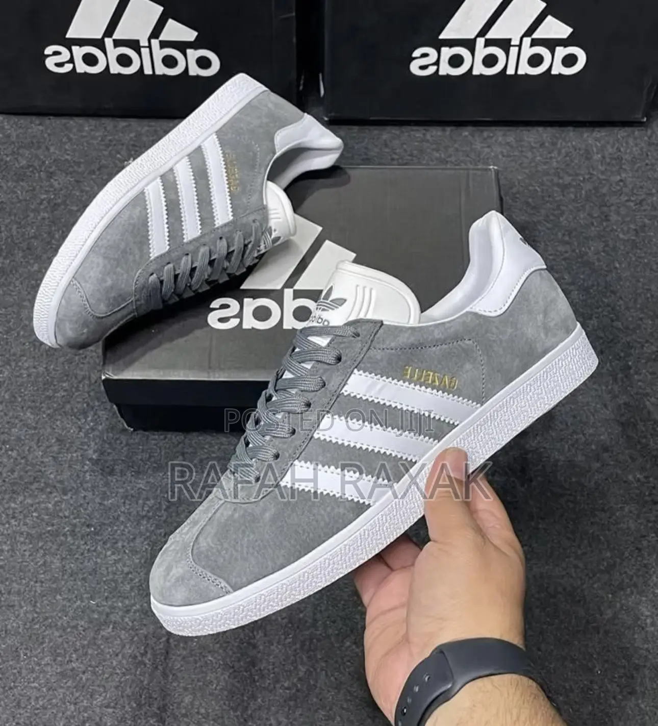 Original Grey Suede Adidas Gazelle Sneakers