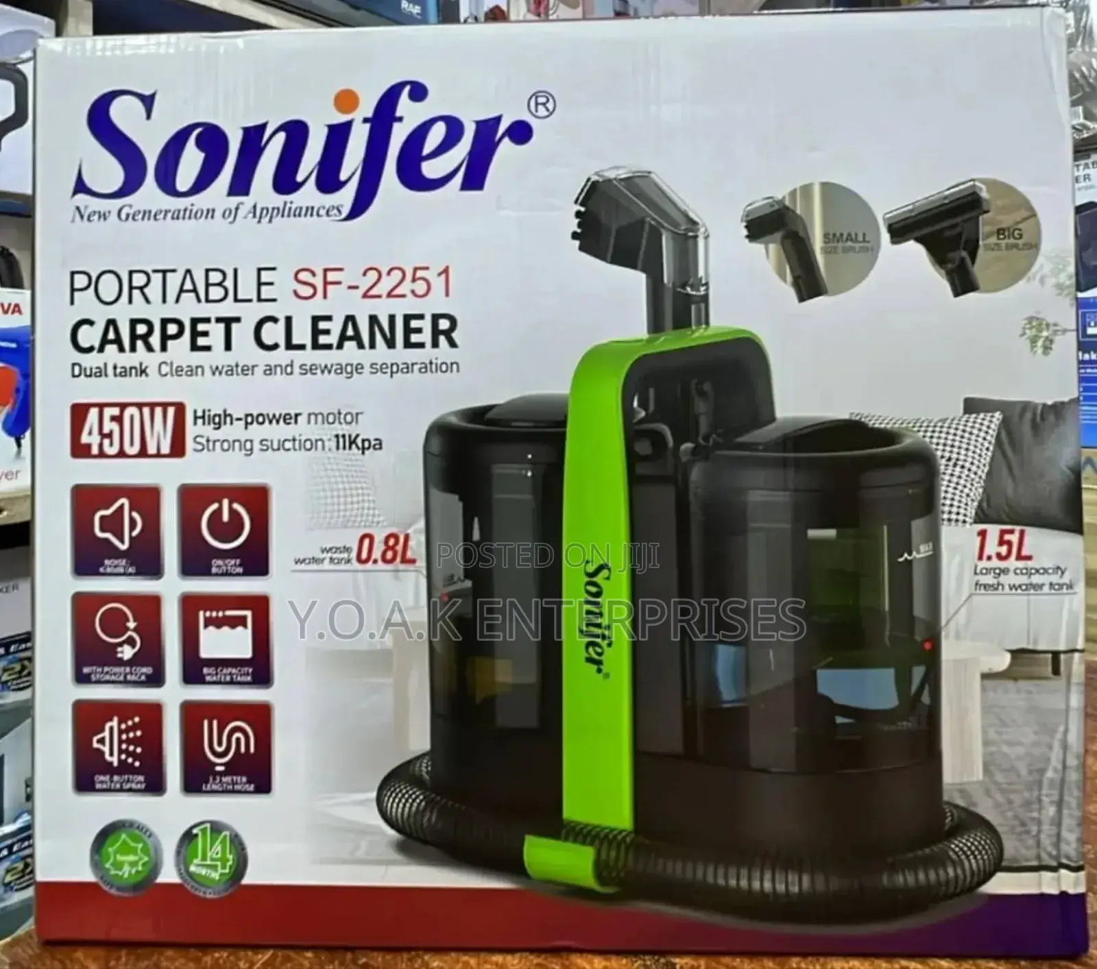 Sonifer Portable Carpet Cleaner 0.8l Tank