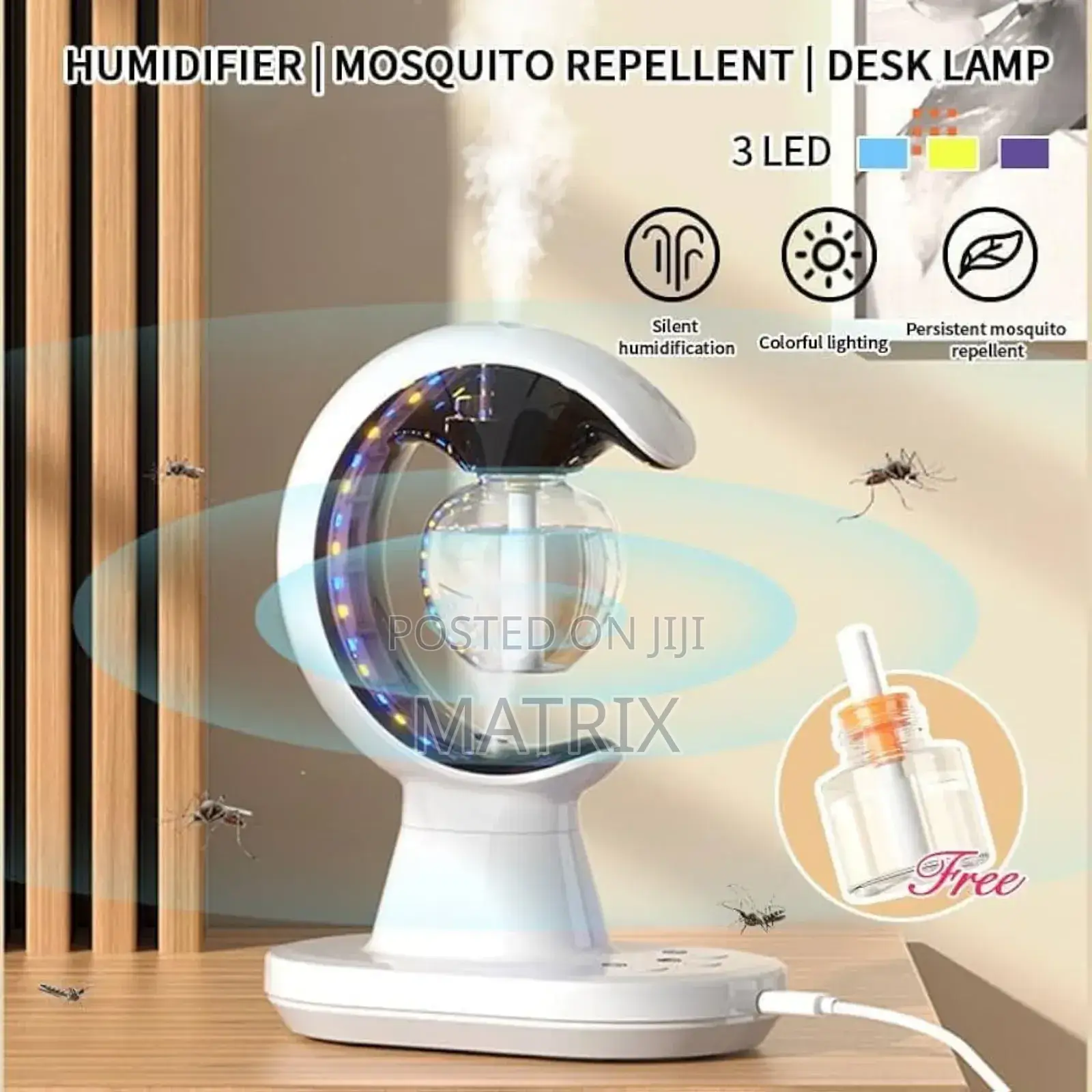 3-in-1 Multifunctional Mosquito Killer Lamp Humidifier - Color Lights