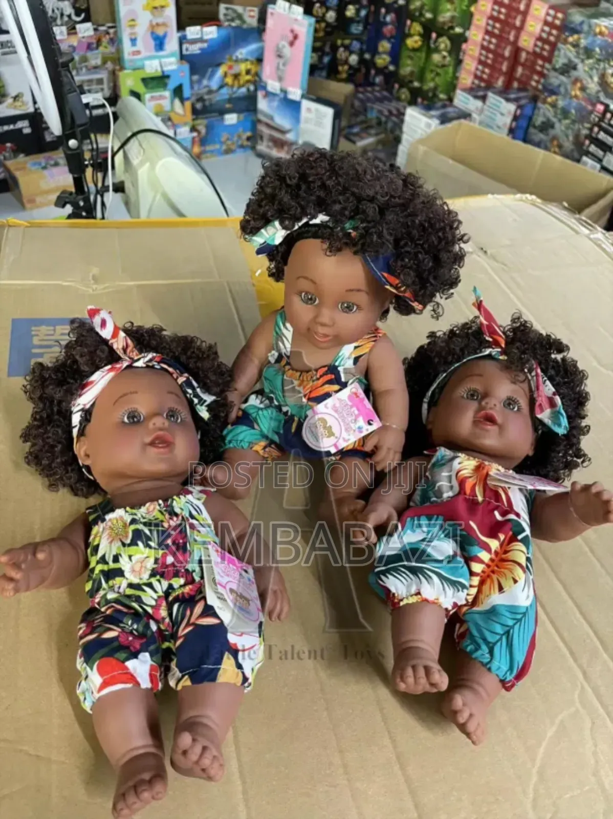African Newborn Baby Doll Black- Brown