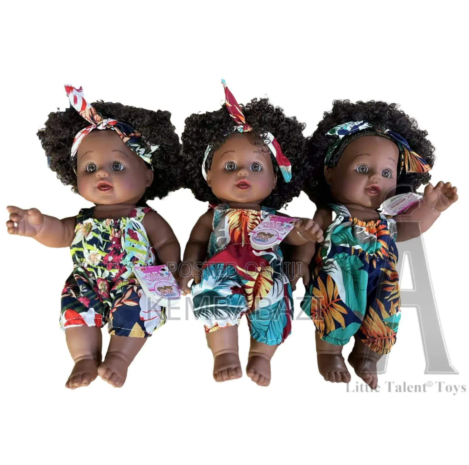 African Newborn Baby Doll Black- Brown