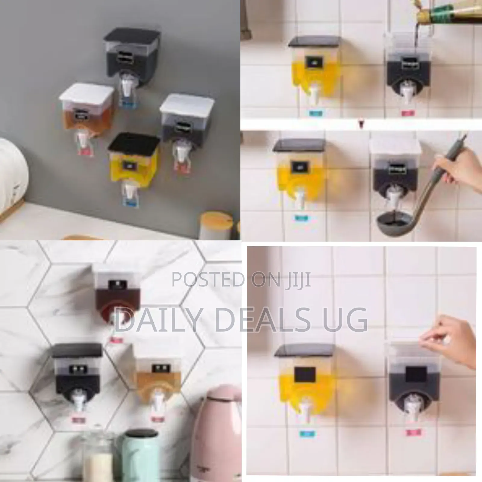 Wall Mounted Oil Sauce Vinegar Seasoning Storage Bottle Dispenser