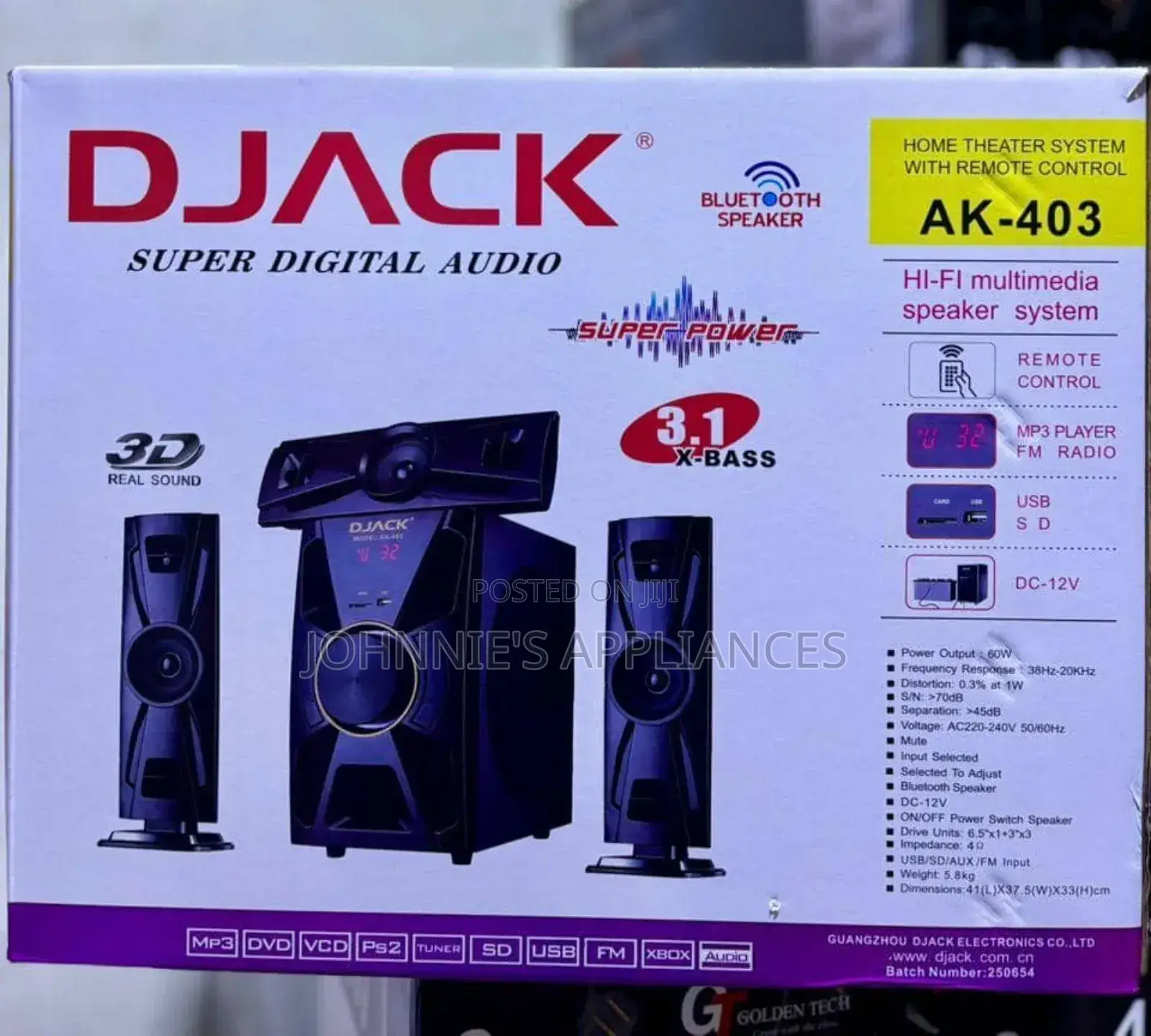 Djack Subwofer 3.1x Bass
