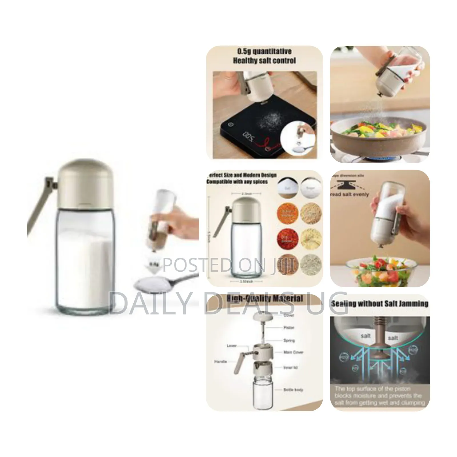 Glass Salt Pepper Shaker Dispenser Seasoning Bottle Measuring Salt