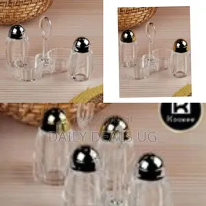 Acrylic Salt and Pepper Shakers Set With Tray for Dining Table Used