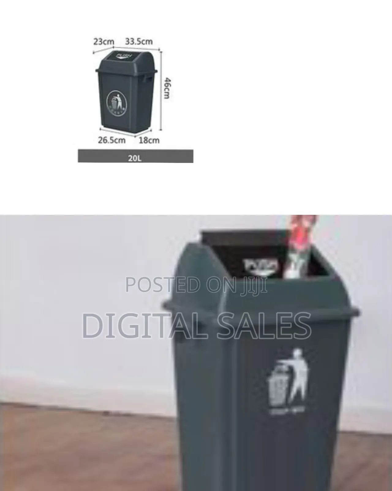 20 Litres Multifunctional Outdoor Large Plastic Trash Can