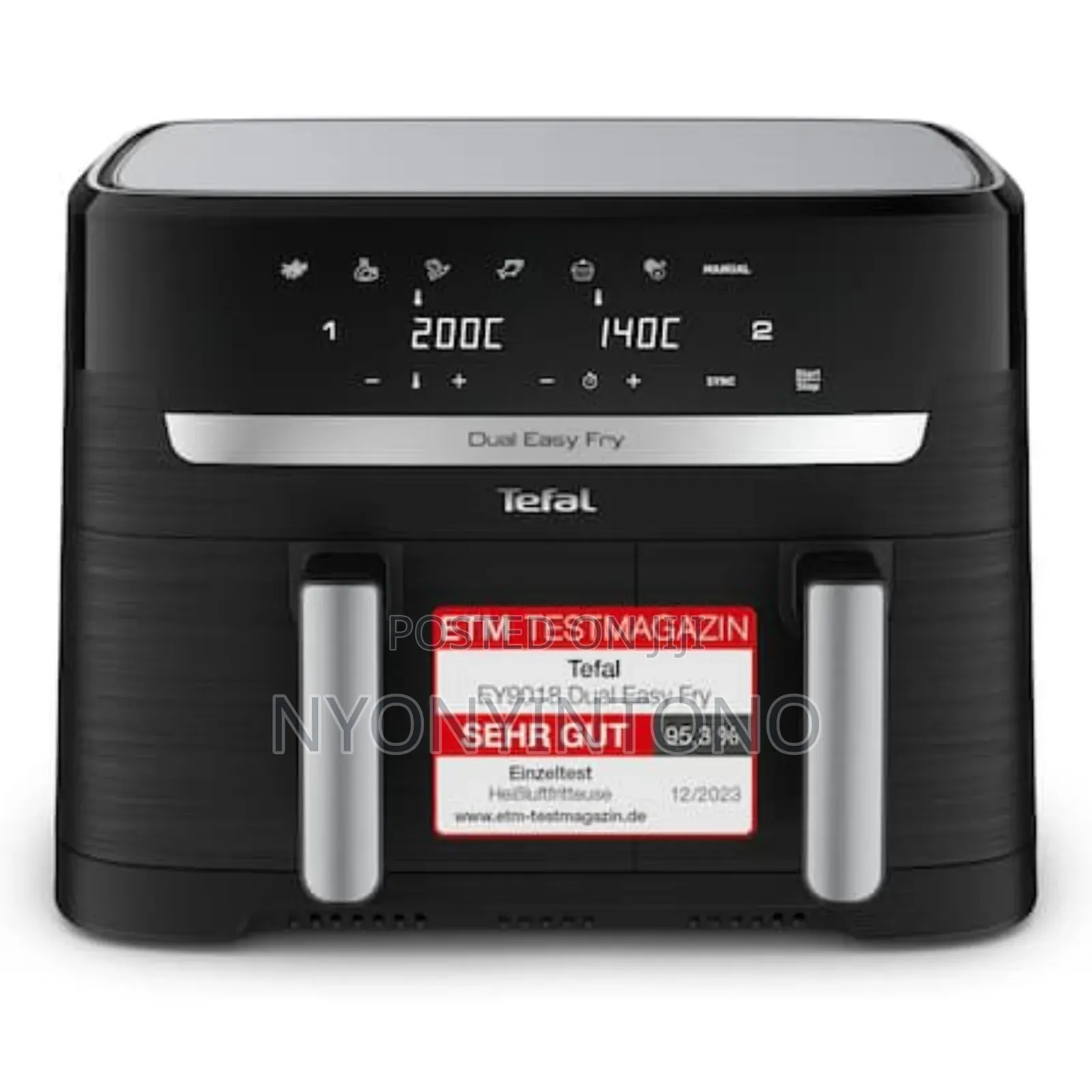 Tefal 8.3l Dual Digital Air Fryer With Programs 2700w Ey901840