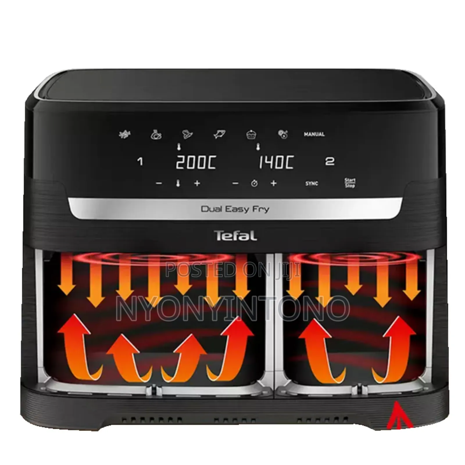 Tefal 11liters Dual Digital Airfryer Program 2700w Ey9428go