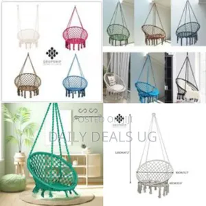 Hammock Chair Hanging Macrame Swing With Cushion and Hardware Kits