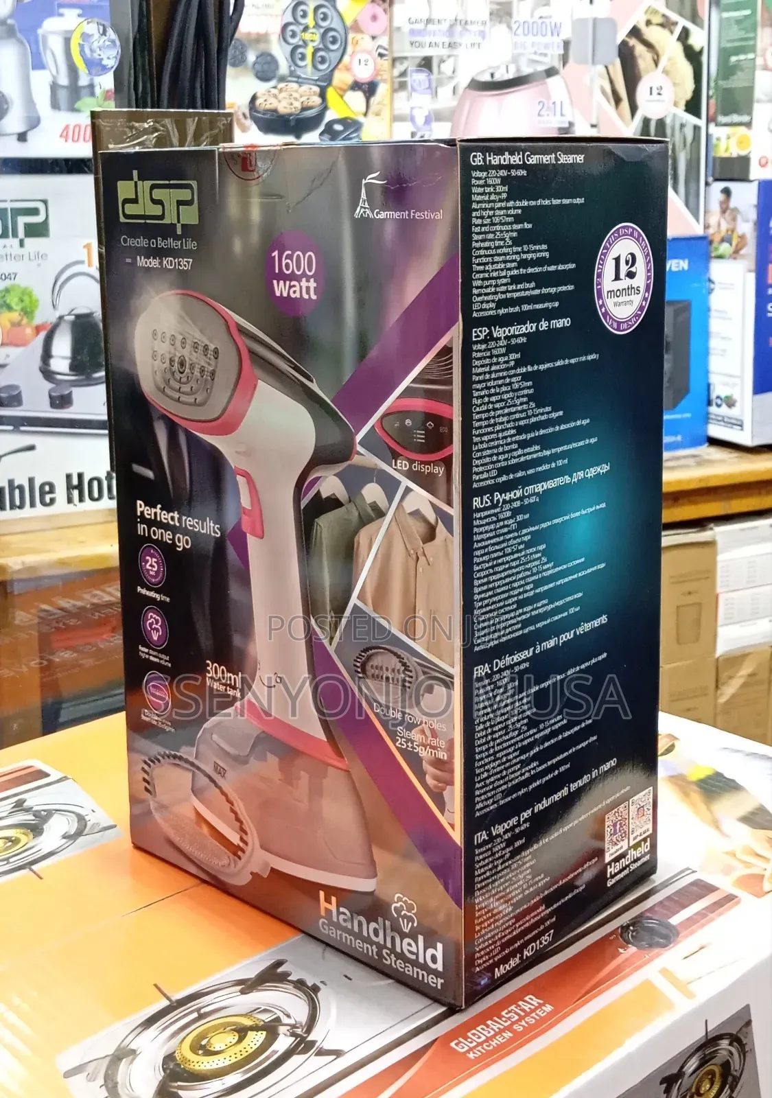 DSP Portable Handheld Garment Steamer – 1600w Powerful Fast