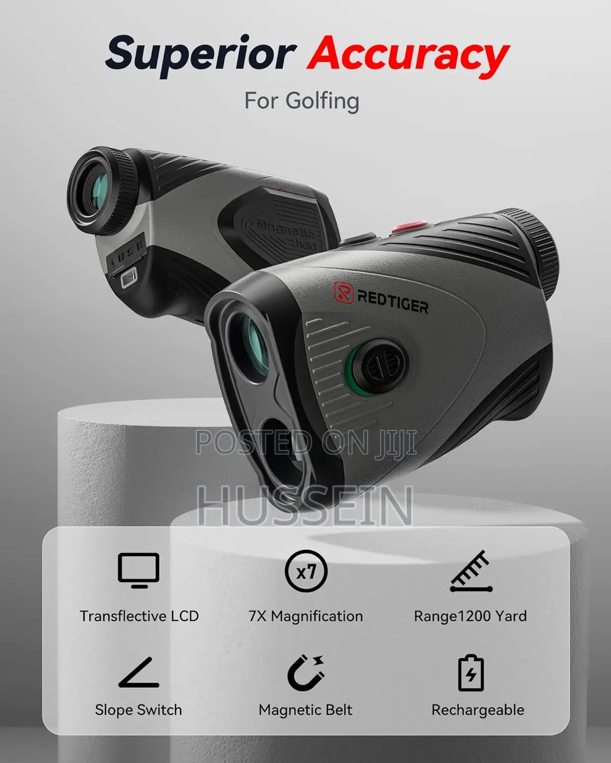 Redtiger Golf Rangefinder, 7x Magnification 1200 Yards Laser