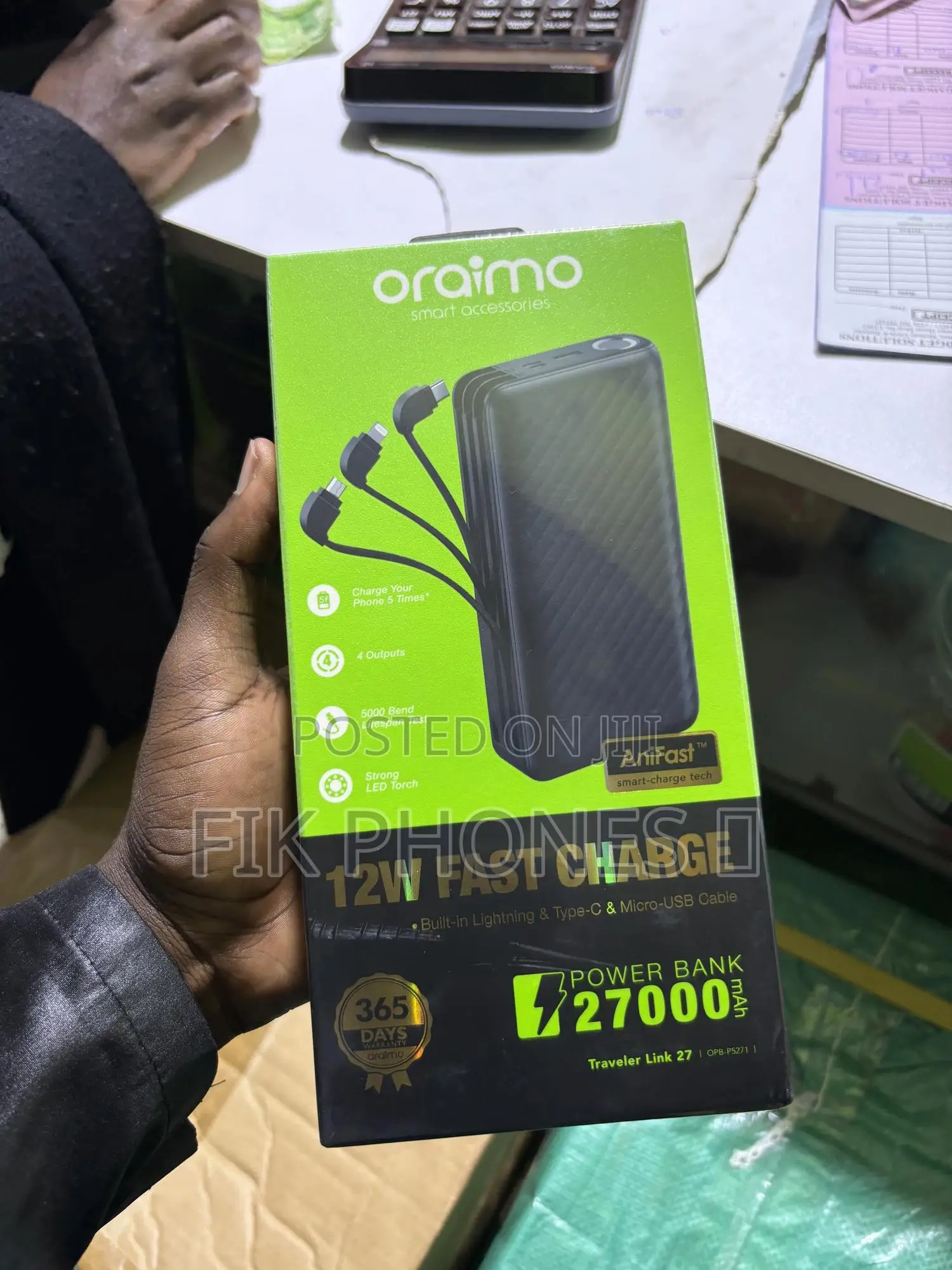 Oraimo Toast 15 Flash Power Bank (Model: Opb-1100d).