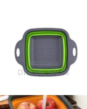 Square Silicone Plastic Folding Rice Strainer For Kitchen Collapsible