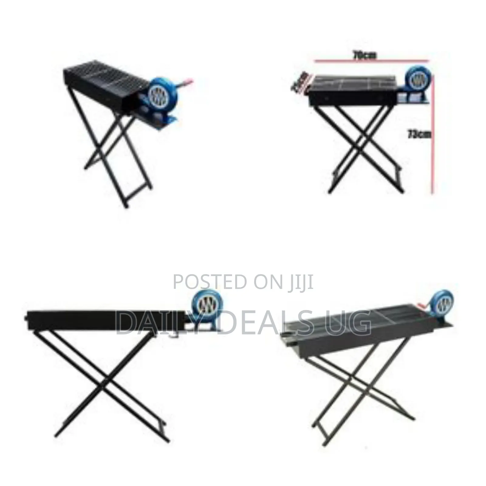 60x30cm Portable Charcoal BBQ Foldable Barbecue Grill Camping Picnic