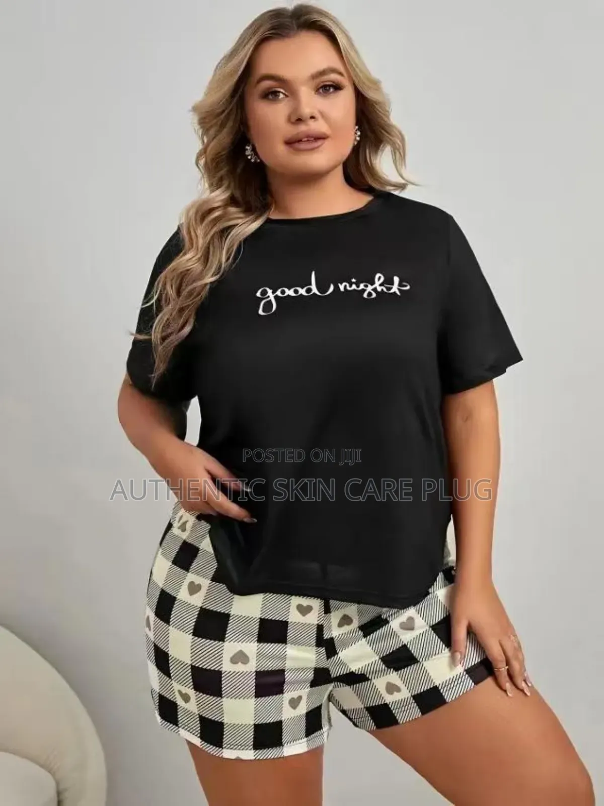 Adorable Goodnight Pajama Set Womens Cartoon Short