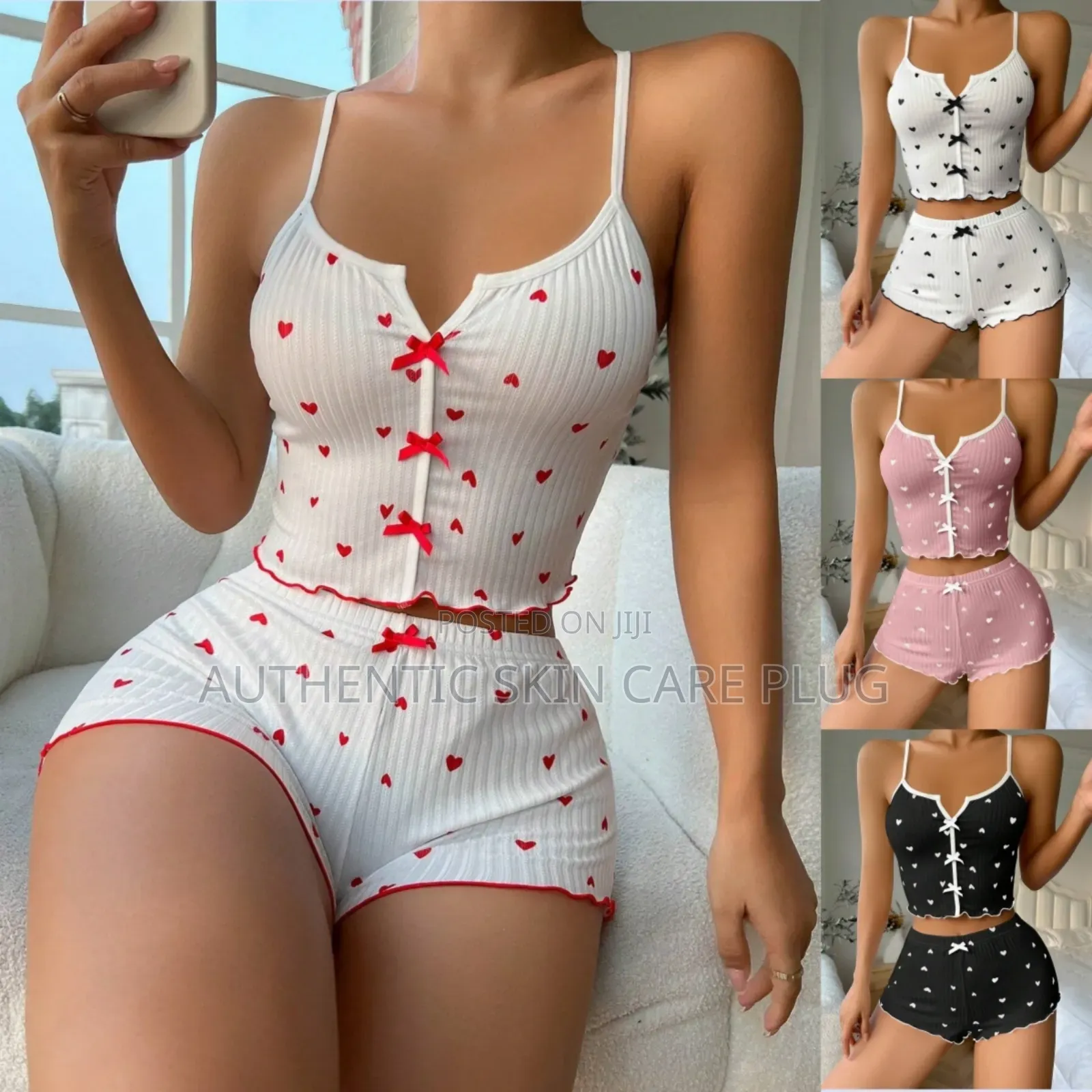 Adorable Goodnight Pajama Set Womens Cartoon Short