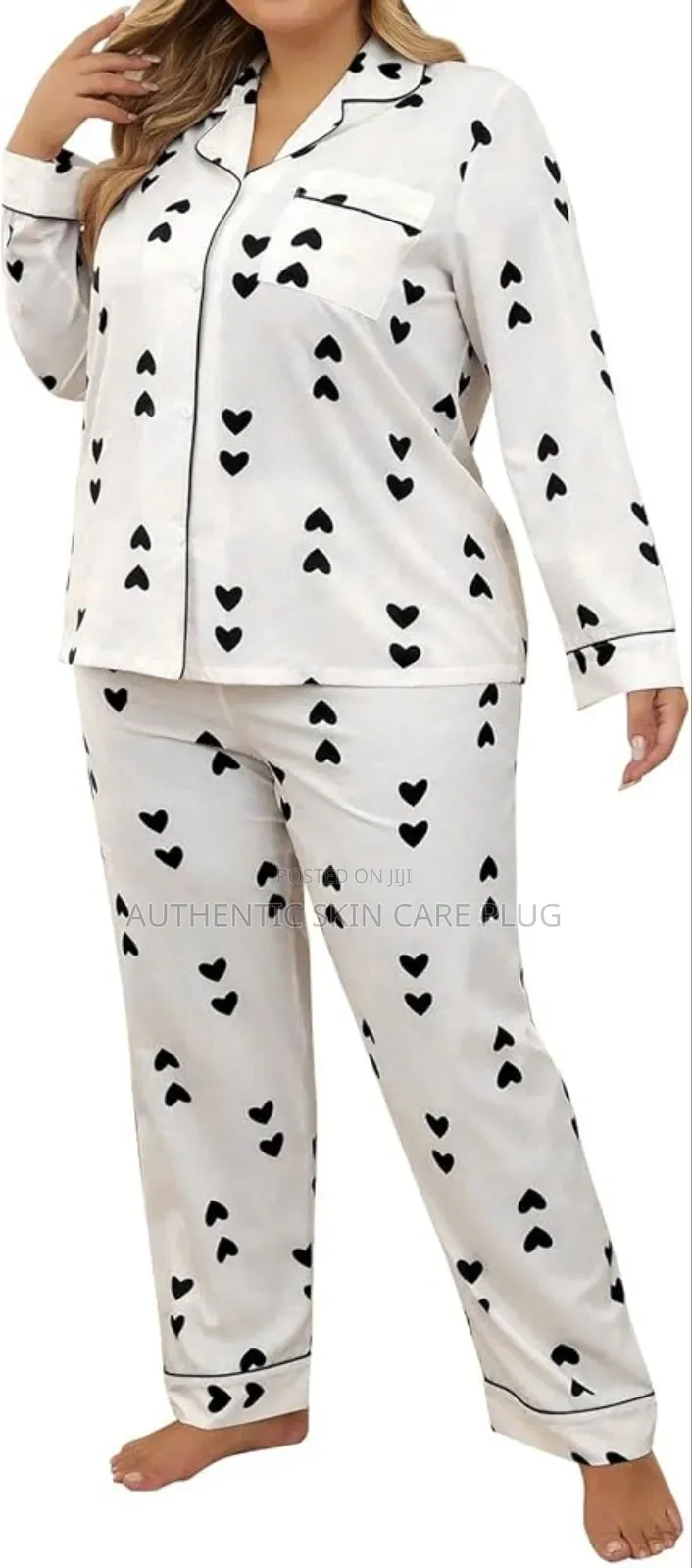 Women's Printed Long Sleeved Long Pants Sleepwear Plus Size
