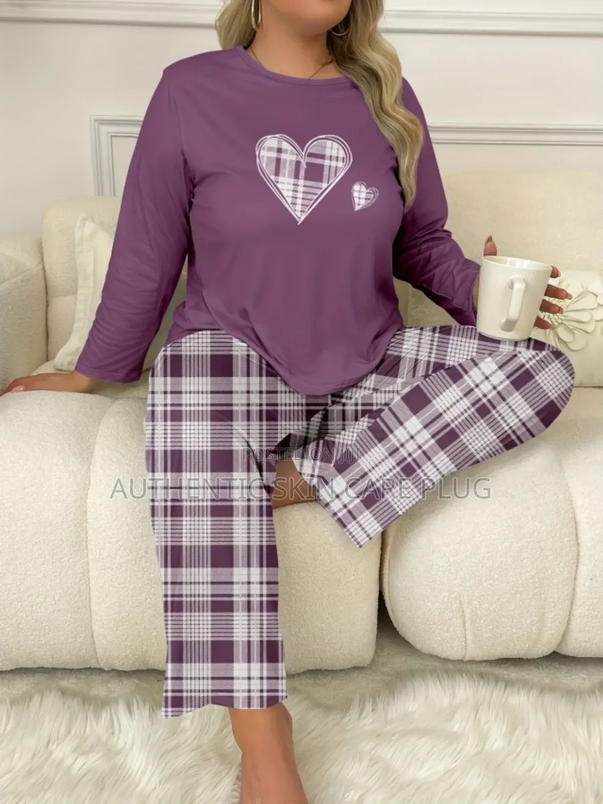 Women's Printed Sleepwear Plus Size Plus Two Piece Set Pajamas