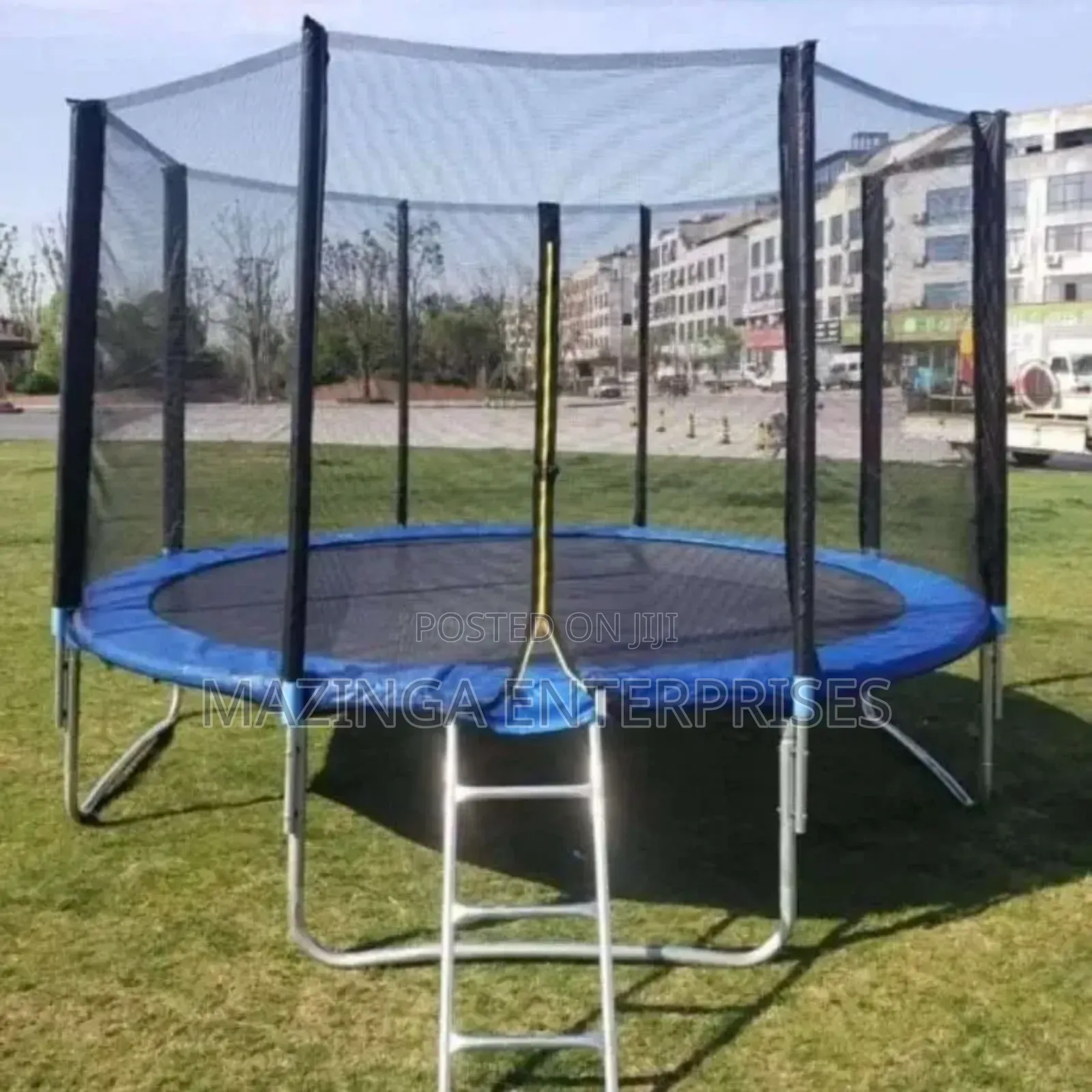 10ft Commercial Trampoline With a Safety Enclosure Net and a Ladder