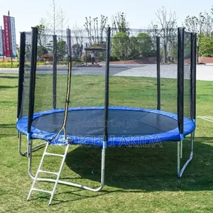 10ft Commercial Trampoline With a Safety Enclosure Net and a Ladder