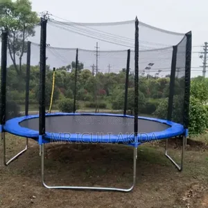 10ft Commercial Trampoline With a Safety Enclosure Net and a Ladder