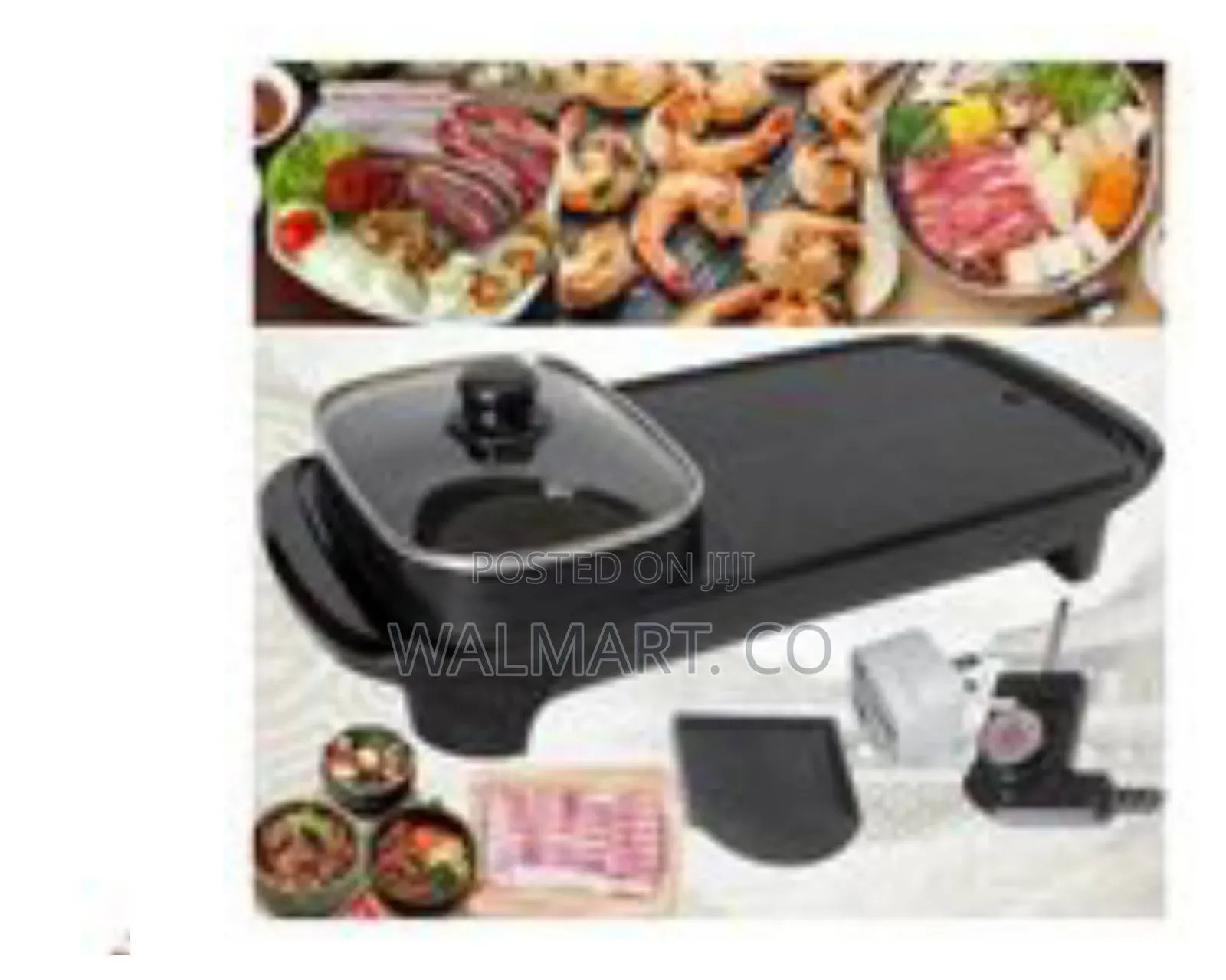 2 in 1 Electric Baking Pan and BBQ Electric Grill-Black