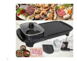 2 in 1 Electric Baking Pan and BBQ Electric Grill-Black