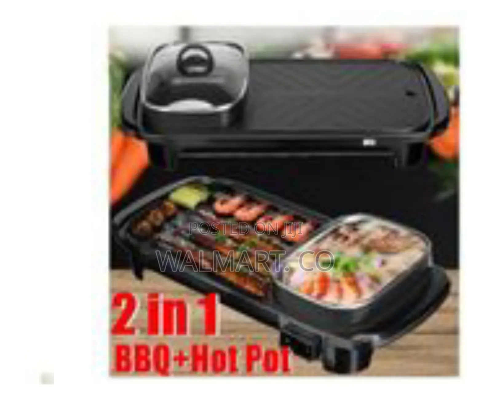 2 in 1 Electric Baking Pan and BBQ Electric Grill-Black