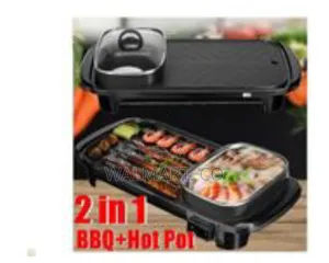 2 in 1 Electric Baking Pan and BBQ Electric Grill-Black